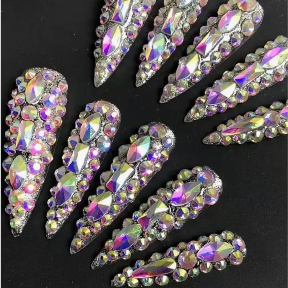 Press on Nails Custom handmade acrylic/gel full crystal - Picture 2 of 11